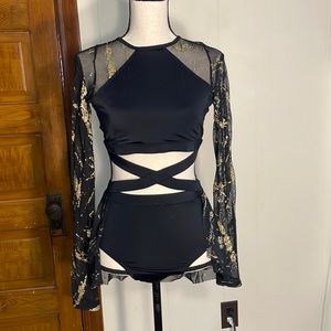 Weissman medium adult black and gold jazz costume